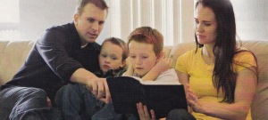 Family Studying Scriptures Together