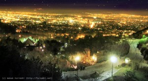 Tehran at night from Jamshidieh Park