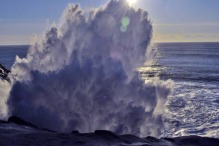 ocean-big splash at Cape Kiwanda State Natural Area in Oregon