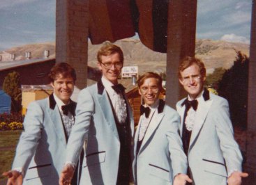 Dave with his barbershop quartet from high school, at the state fair
