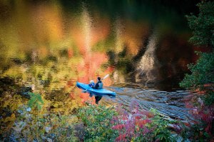 Canoeing On Hampton Lake, North Carolina Is A Great Way To See Fall Foliage
